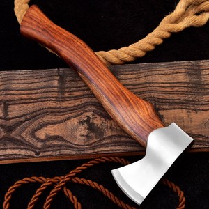 Hacha de Cabeza Calva Forjada a Mano, Acero con Alto Contenido de Carbono, para Trabajos en Madera, Camping, con Funda de Cuero, Hacha Hecha a Mano Personalizada OEM - Product Image 2