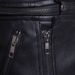 Veste d'hiver en cuir véritable et denim pour homme - Imperméable, coupe-vent, respirante, écologique, style vintage - Product Image 5