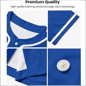 Camiseta de Béisbol Unisex Lisa con Cuello Redondo, Camiseta de Equipo de Manga Corta, Transpirable, de Secado Rápido, Personalizada con Estampado, 100% Poliéster - Product Image 5