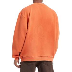 Sudadera Extra Grande Color Naranja Brillante para Hombre, Hombros Caídos, Felpa de Algodón Grueso, Sudadera con Estampado Personalizado, Ropa Urbana - Product Image 2