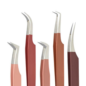 Venta al por mayor de pinzas de extensión de pestañas de acero inoxidable de alta calidad con punta de fibra de etiqueta privada - Product Image 6