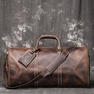 High Quality <b>Black</b> Leather Duffle <b>Bag</b> for Men Valise De Voyage European and American Business Men <b>Weekender</b> <b>Bag</b> - Product Image 2
