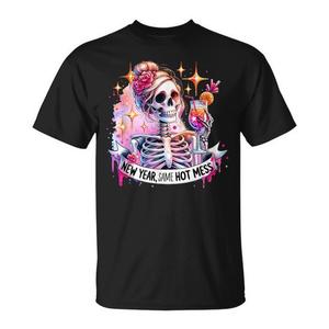 สวัสดีปีใหม่ 2023 เสื้อยืดพิมพ์ลายโครงกระดูกสำหรับผู้ชาย เสื้อผ้าโปรโมชั่นสำหรับเทศกาล - Product Image 1