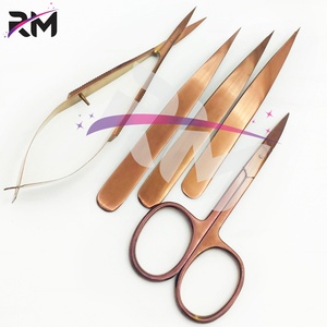 Pinzas puntiagudas para cejas con tijera de resorte y tijera para cutícula - Product Image 3