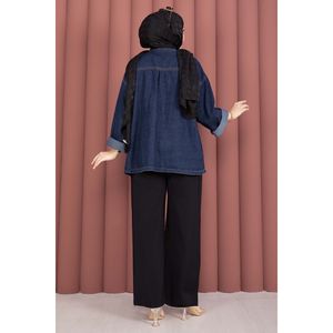 For Tencel Casual <b>Trousers</b> Wide Leg Pants with <b>Elastic</b> High-<b>Waist</b> and Pockets Breathable Wrinkled Design Size XL-Black - Product Image 4