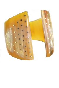 Bracelets et bracelets en corne de buffle naturelle conçus avec des couleurs assorties accentuées de diamants pour les cadeaux - Product Image 2