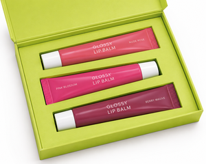 เซ็ตลิปบาล์มเนื้อกลอส 3 ชิ้น สีชมพูนู้ด โรส เบอร์รี่ กลิ่นผลไม้ ชุ่มชื้น ปรับแต่งได้ ขายส่งจำนวนมาก - Product Image 1