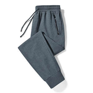 Pantalon de survêtement 100% coton pour hommes pantalon d'entraînement mi-taille en éponge française avec poches d'impression décontractées tissées élastiques pantalon de survêtement - Product Image 2