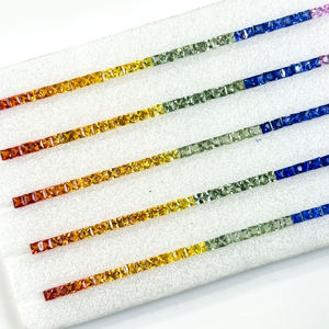 Zafiro Natural Multicolor de 2.5mm, Corte Princesa Cuadrado, Facetado, Certificado IGI, Calidad Superior, Precio al por Mayor a Granel desde India - Product Image 5