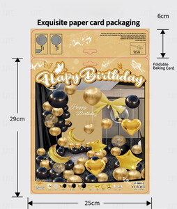 Birthday Party <b>Balloon</b> Set Foil Star <b>Heart</b> Moon Confetti Garland Decoration - Product Image 5