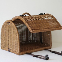 Lavihex Panier pour chat en rotin naturel tressé à la main, écologique, pliable, pour petits animaux, accessoires pour cages et maisons pour animaux de compagnie, vente chaude