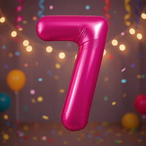 Palloncini Numero Party Love Fucsia N7 45cm Confezione da 12 Pezzi - Product Image 3