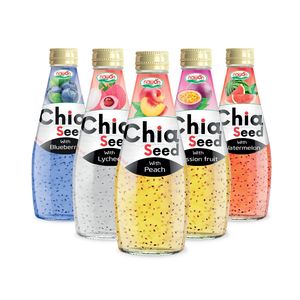 น้ำผสมกับเครื่องดื่มเมล็ดเจียขวดแก้ว290มล. เครื่องดื่มเพื่อสุขภาพน้ำตาลต่ำขายส่งตัวอย่างฟรีเครื่องดื่มเวียดนาม - Product Image 1