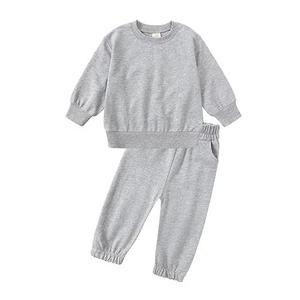 2025 recién llegados, ropa para niñas pequeñas, chándal, conjunto de 2 piezas, sudadera con parte superior lisa de lana cálida, pantalones, ropa de descanso, traje para niños - Product Image 5
