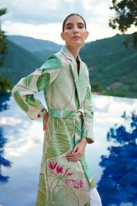 เสื้อคลุมคาฟตันแฟชั่นฤดูหนาวสุดหรูของ Kanya Libas ผ้าขนฟูแท้สำหรับผู้หญิง ผ้าลินินผสมฝ้ายและเรยอน - Product Image 4