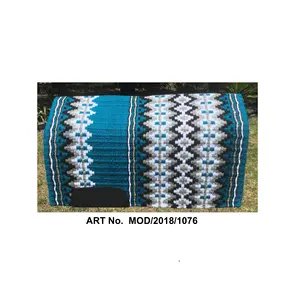 Fournisseur en gros saisonnier Tapis de selle Western Horse Tapis de selle équestre en laine de Nouvelle-Zélande avec paillettes Laine et cuir - Product Image 1