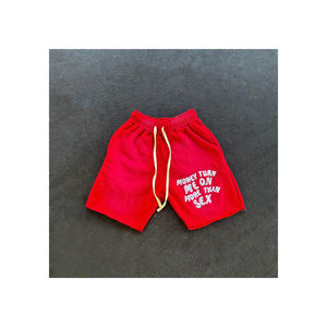 Pantalones cortos de Jogger de lavado ácido de alta calidad para hombre logotipo personalizado 100% algodón serigrafía de verano - Product Image 4