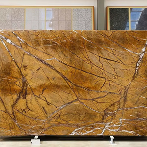 แผ่นหินอ่อนป่าทองคำขัดพื้นผิวหินรูปแบบขนาดใหญ่ - Product Image 1