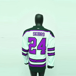 Camiseta de hockey sobre hielo de diseño personalizado 100%, material transpirable, camiseta de entrenamiento de alta calidad con impresión de nombre de equipo OEM - Product Image 4