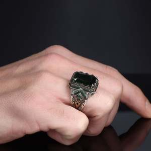 High Quality 925 Sterling Silver Men's <b>Ring</b> Ottoman Style Turkey Naturel Stone Original Jewelry Fashion Azuris VALKH1836 - Product Image 1
