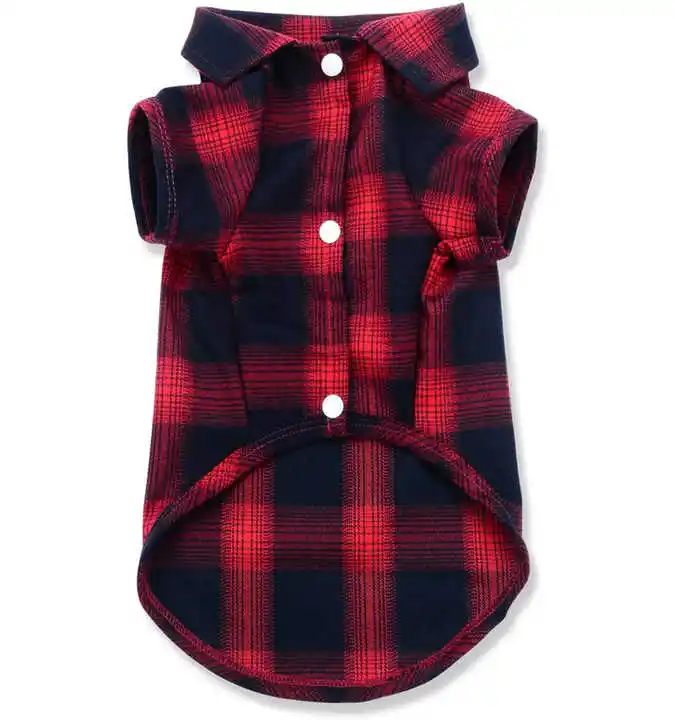 Dog Shirt Pet Plaid Shirts Polo Clothes T-Shirt Sweater Bottoming Shirt Soft for Small Dogs Cats Puppy Wholesaler Best Price