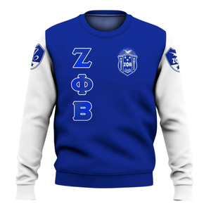 Sweat-shirt brodé avec lettres grecques Zeta Phi Beta pour femmes, bleu, sororité 1920, col rond - Product Image 1