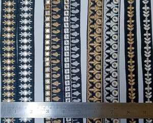 ผ้าลูกไม้ปักลายดอกไม้ผ้าโพลีเอสเตอร์สีดำ100% สั่งทำจำหน่ายโดยร้านขายตามต้องการ - Product Image 6