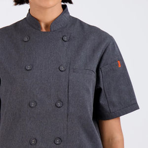 Uniformes de Chef de cocina de alta calidad, venta al por mayor, nuevo para mujeres, ropa de trabajo de cocina, uniforme de Chef gris - Product Image 3