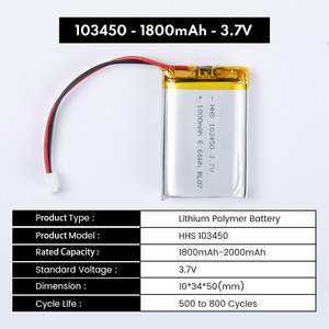 Regüler Model 103450 Lityum Hücreler Lipo Pil <span class=keywords><strong>3.7v</strong></span> 1800mah 2000mah 103450 Lityum Polimer Pil Üretimi - Product Image 2