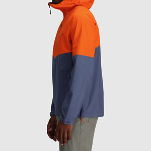 Veste coupe-vent légère en toile pour homme - Respirante, imperméable, col montant avec logo frontal pour activités de plein air - Product Image 2