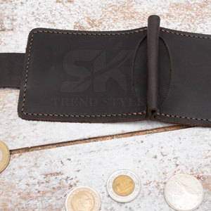 Porte-monnaie fin en cuir véritable personnalisable, couleur personnalisée, pour hommes d'affaires - Product Image 3