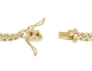 Cadena de eslabones cubanos chapada en oro amarillo en plata de ley S925 Moissanite Diamond Iced Out Hip Hop Collar de joyería de diamantes de lujo - Product Image 4