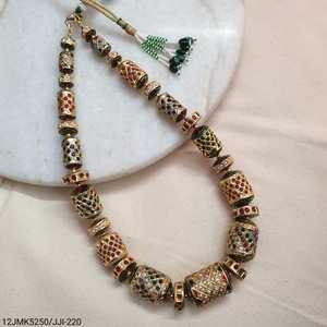 Navratana Jadau <b>Beads</b> <b>Necklace</b> Premium Fine Beaded <b>Necklaces</b> - Product Image 1