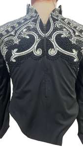 เสื้อแจ็กเก็ตกันหนาวปักลายดอกไม้หนาเสื้อขี่ม้าสไตล์วินเทจแบบตะวันตกคอตั้งมีซิปปิด - Product Image 5