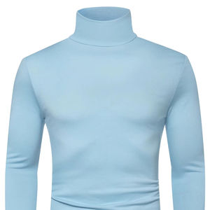 เสื้อกันหนาวผ้าฝ้ายผู้ชายแบบสวมหัวมีซิปครึ่ง100% เสื้อกันหนาวอบอุ่นคอเต่าหรูหราฤดูใบไม้ร่วง - Product Image 1