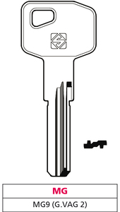 Chiave Punzonata in Ottone Mg9 (g. Vag 2) Mg - Product Image 1