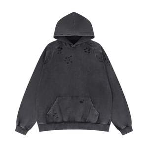 เสื้อมีฮู้ดสำหรับผู้ชายเสื้อแนวสตรีทซักด้วยกรดมีลายนูนน้ำหนักเบาป้องกันริ้วรอย - Product Image 6