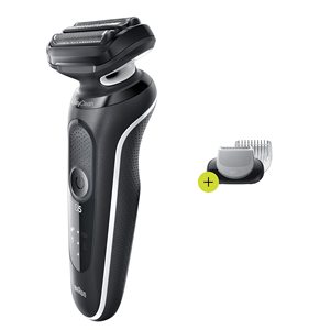 Afeitadora Eléctrica Recargable Blanca y Negra con Doble Cuchilla, Afeitadora Rotatoria Impermeable y Lavable para Cara y Barba, Clasificación IPX7 para Uso en Autocaravanas - Product Image 5