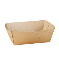 Barquette jetable personnalisée en papier kraft pour sushis, boîte à emporter marron en forme de bateau