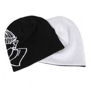 jacquard custom letter jacquard <b>beanie</b> Elastic Unisex Custom Fashion <b>Slouchy</b> Reversible Baggy Cotton Soft Jersey <b>Beanie</b> - Product Image 2