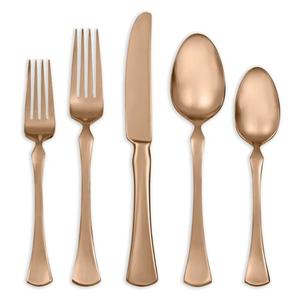 Juego de cubiertos de metal de diseño simple con mango real Chapado en cobre para juegos de cubiertos de mesa para el hogar y el hotel - Product Image 4