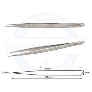 Pince à épiler HAKKO de haute qualité en acier inoxydable antistatique à pointe lisse, outil de précision pour les sourcils et les cils - Product Image 6