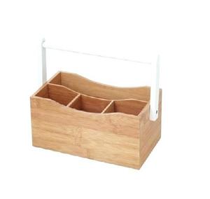 Organizador de utensilios de madera de pino rústico grande, soporte de utensilios de cocina de madera de diseño moderno para el hogar, cocina compatible con mostrador de cocina - Product Image 4