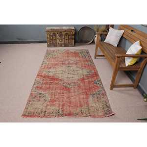 พรมตุรกีขนาด 3.9x8.7 ฟุต พรมวินเทจ พรมขนสัตว์ลายดอกไม้สีแดง - Product Image 3