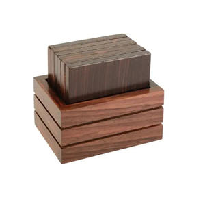 Alfombrilla y almohadillas cuadradas de madera de nogal Natural de estilo clásico, posavasos para té y café con soportes para utensilios de cocina, alfombrilla para servir bebidas - Product Image 1