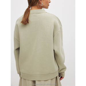 Logo personnalisé femmes coton doux col montant Streetwear pull polaire surdimensionné pull femmes col montant sweat pour femmes - Product Image 3