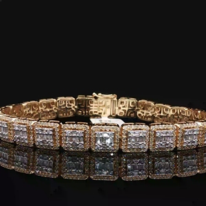 Iced-Out Natural Diamond Tennis <b>Bracelet</b> Luxury 10KT Yellow Gold Hip Hop Jewellery Trendy for Parties Gifts | Sheetal Diamonds - Product Image 4