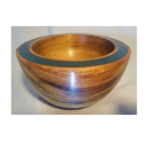 Cuenco de Acacia Natural 100% hecho a mano con resina, venta al por mayor a granel, ensaladera, diseño de fabricación, cuenco de madera maciza - Product Image 3