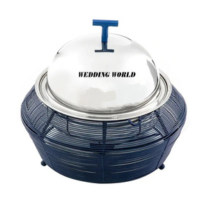 Chauffe-plats en acier inoxydable de haute qualité Casserole de luxe faite à la main Nouveau design minimaliste en métal Hotpot en métal en gros - Product Image 1