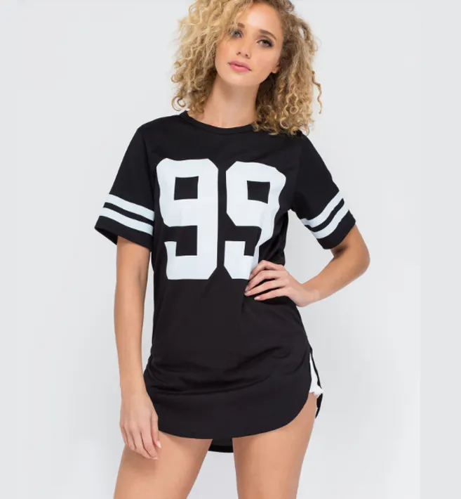 Robe de sport en Jersey pour femmes, T-Shirt décontracté de Football, haut ample, maillot Oversize, T-Shirt de Baseball